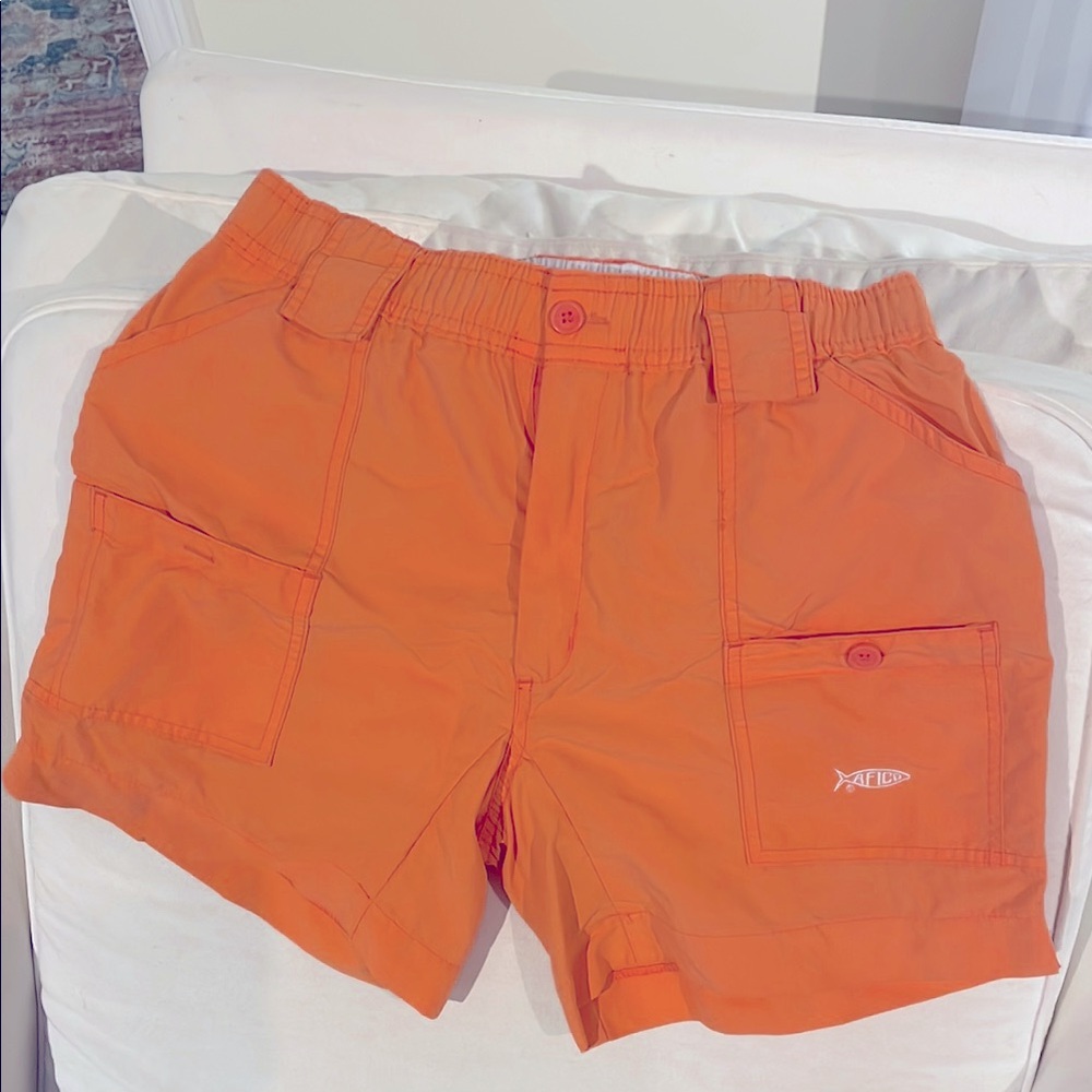 AFTCO Vibrant Orange Fishing Shorts